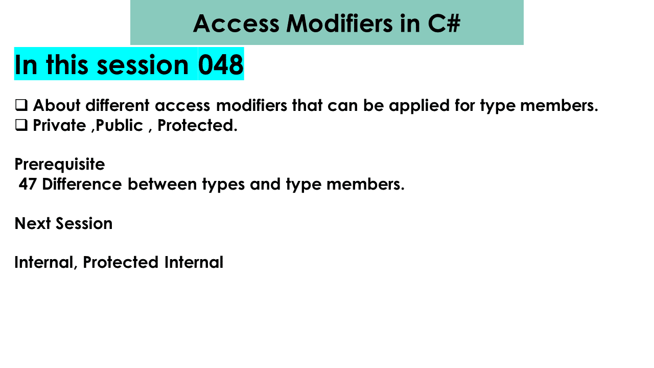Access modifiers in c sharp arabic 48